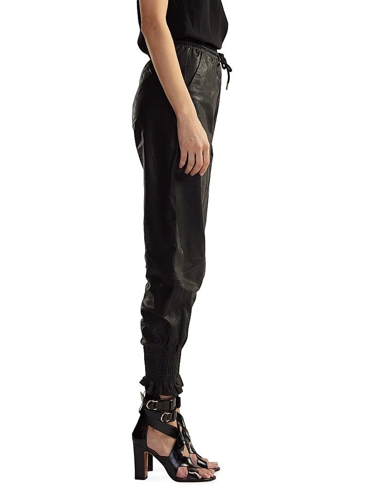 Cynthia Rowley Leather Drawstring Joggers 2
