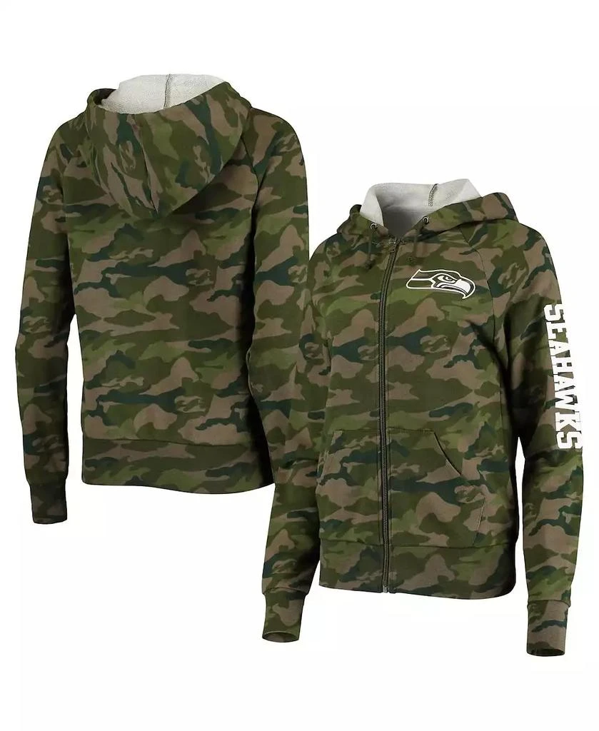 New Era Women's Camo Seattle Seahawks Raglan Full-Zip Hoodie 1