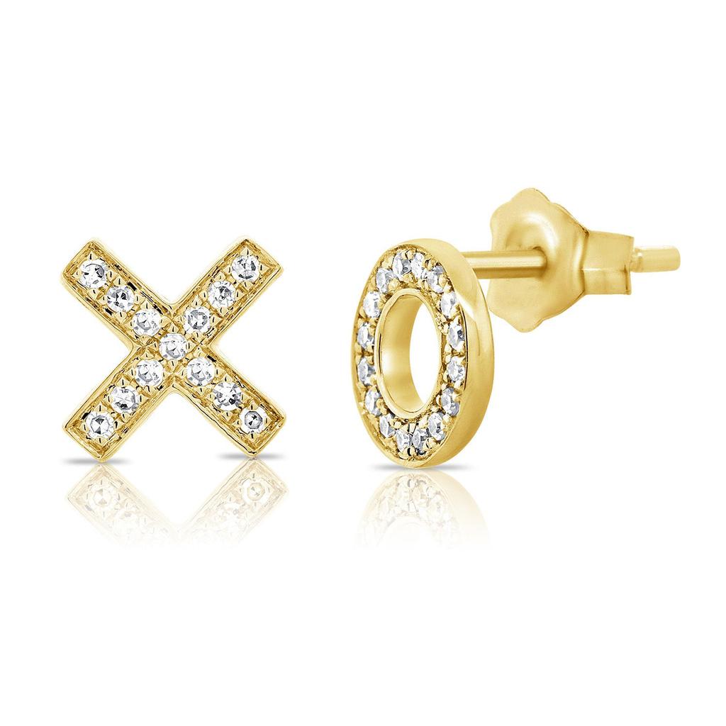 Sabrina Designs 14k Gold & Diamond XO Diamond Mismatched Stud Earrings