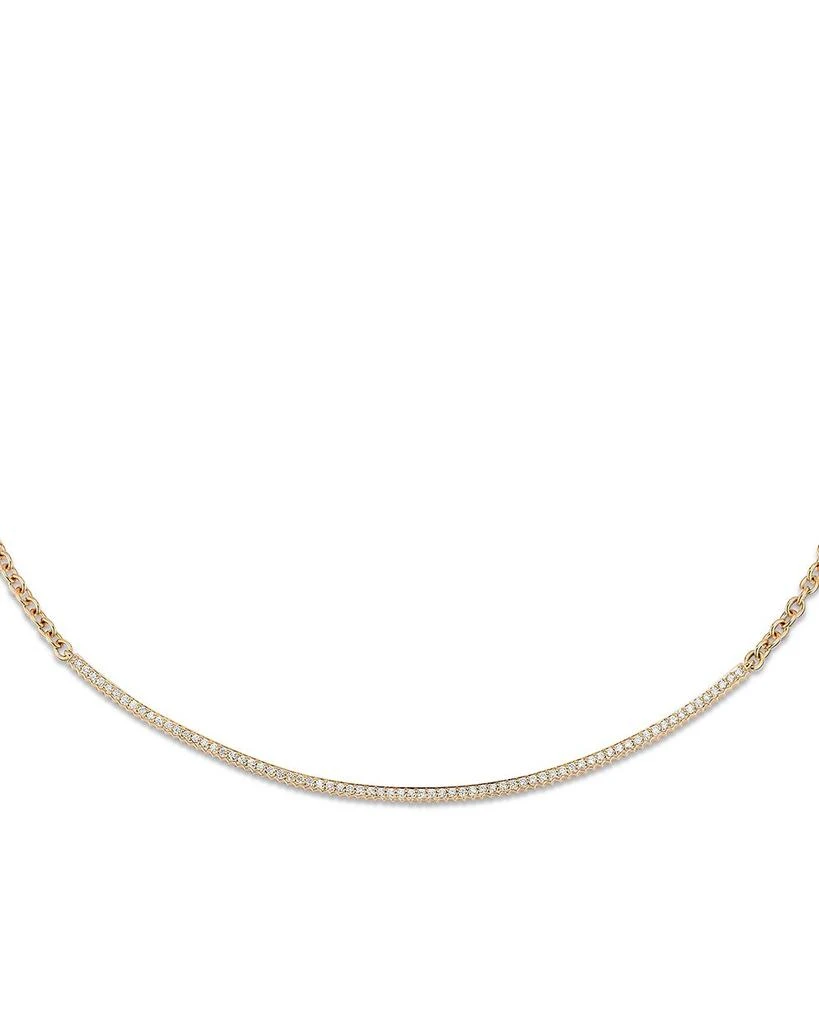 Walters Faith 18K Rose Gold Diamond Curved Bar Necklace, 15" 3