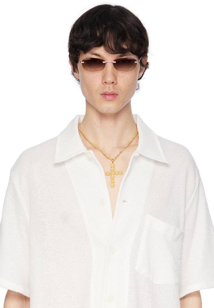 Veneda Carter Gold Flower Cross Pendant