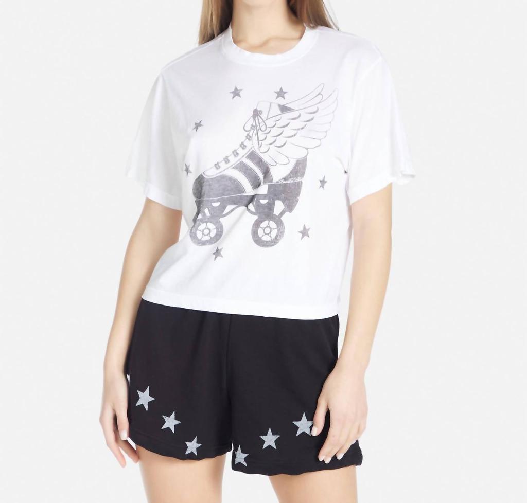 Lauren Moshi Rue Retro Skate Tee In White