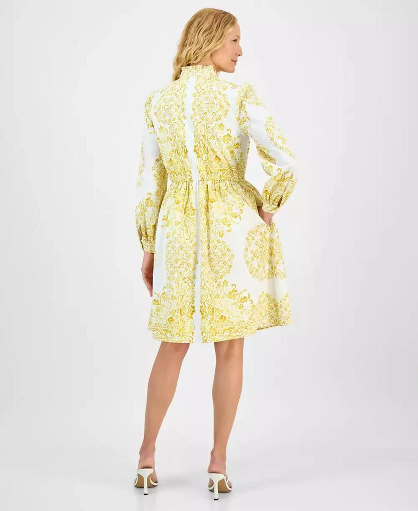 julia jordan Women's Printed Long-Sleeve Cotton Shirtdress 5