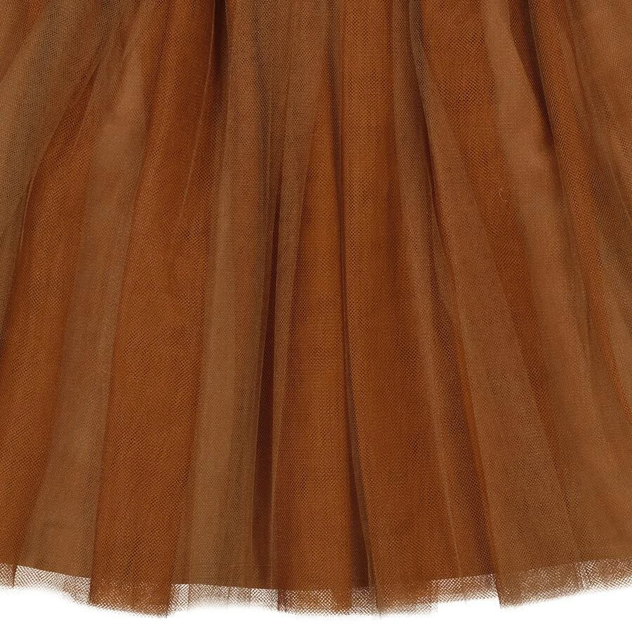 Bonpoint Girls Caramel Supple Tulle Skirt 3