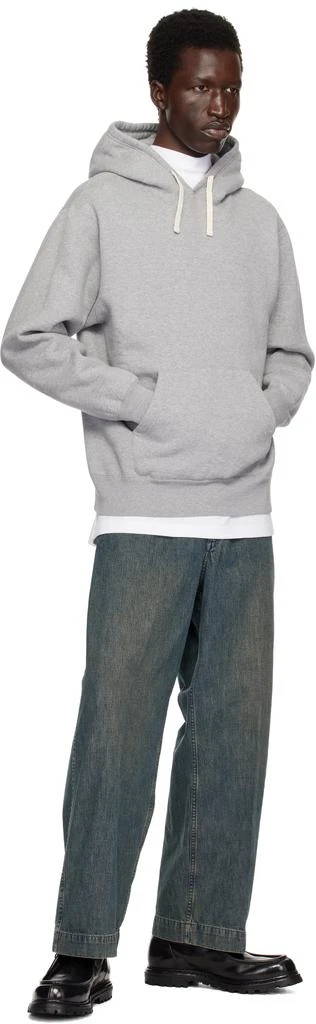 BEAMS PLUS Gray Sweat Pullover Raised Back Hoodie 4