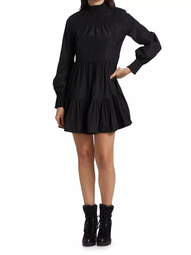 VERONICA BEARD Vigore Smocked High-Neck Dress 2