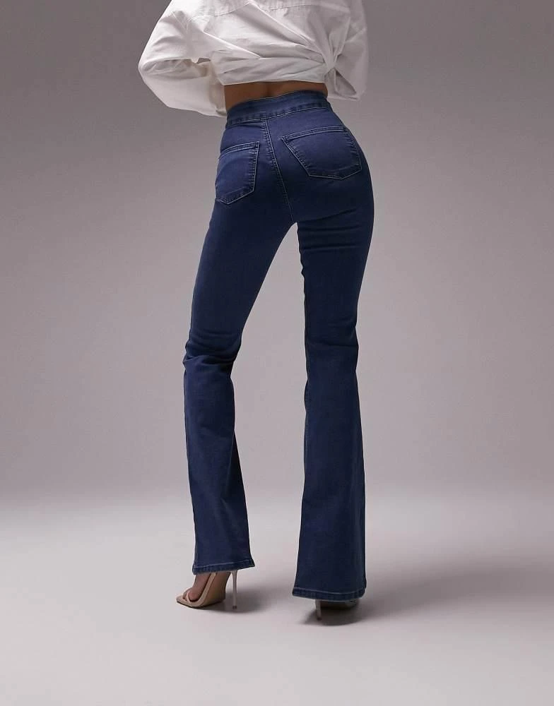 Topshop Topshop Joni flare jeans in mid blue 2