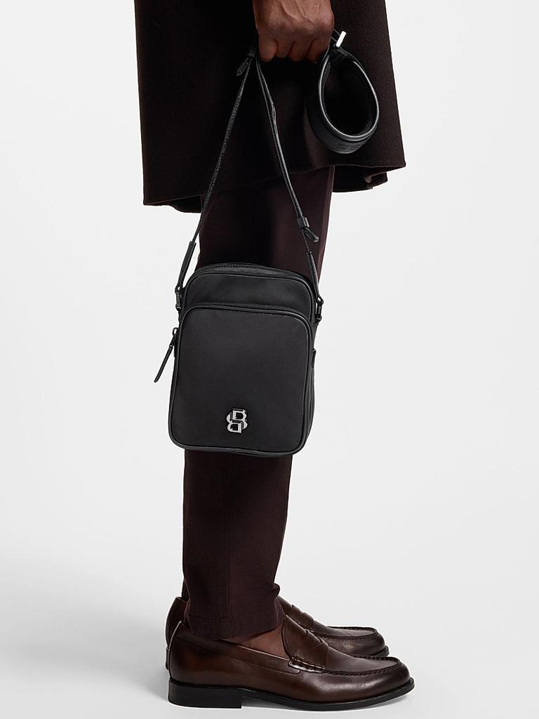 Hugo Boss Twill Reporter Bag with Double B Monogram