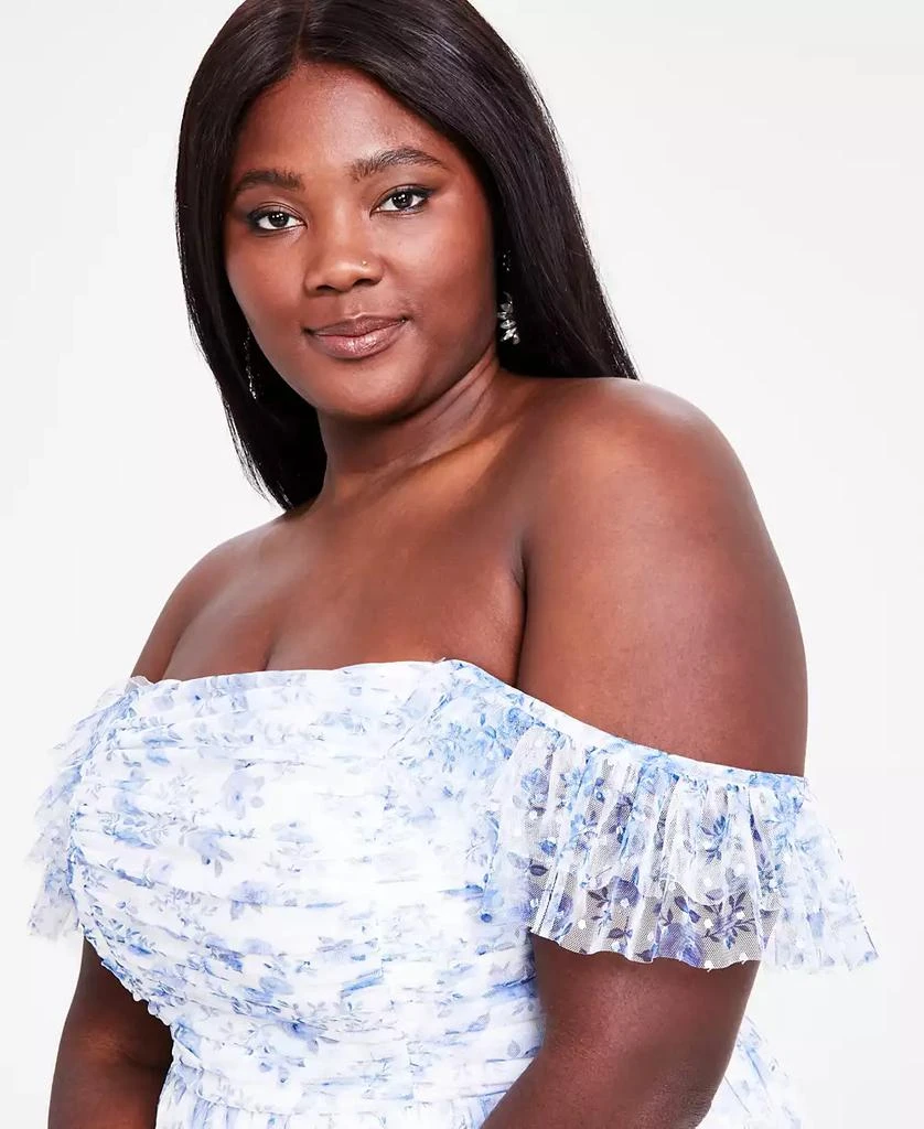 City Studios Trendy Plus Size Off-The-Shoulder Ball Gown, Created for Macy's 5