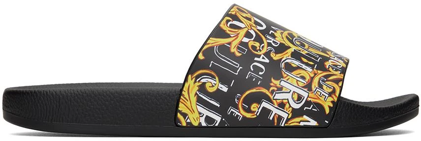Versace Black Logo Couture Slides 1