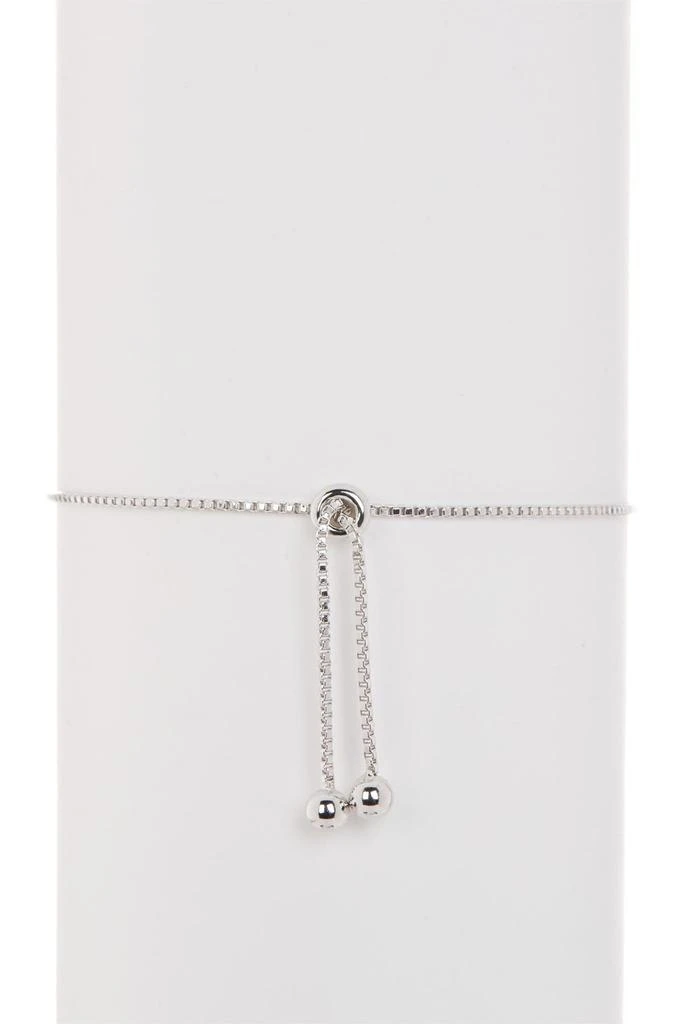 ADORNIA White Rhodium Plated Pavé Swarovski Crystal Evil Eye Lariat Bracelet 3