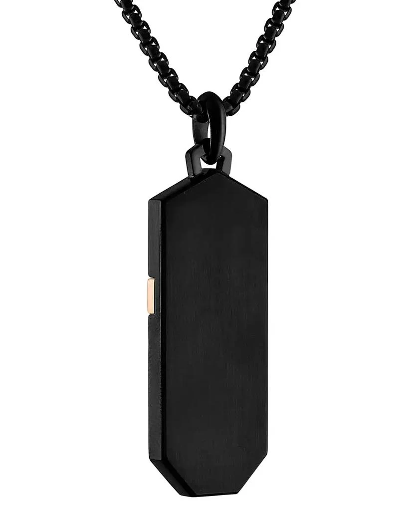 Bulova Black & Rose Gold-Tone IP Stainless Steel Diamond-Accent Cross 26" Pendant Necklace 3