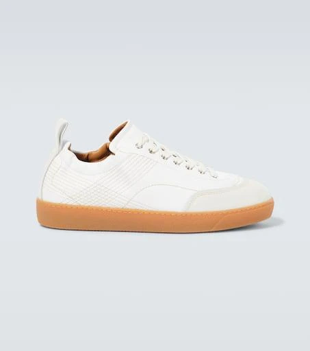 Dries Van Noten Suede-trimmed leather sneakers 1