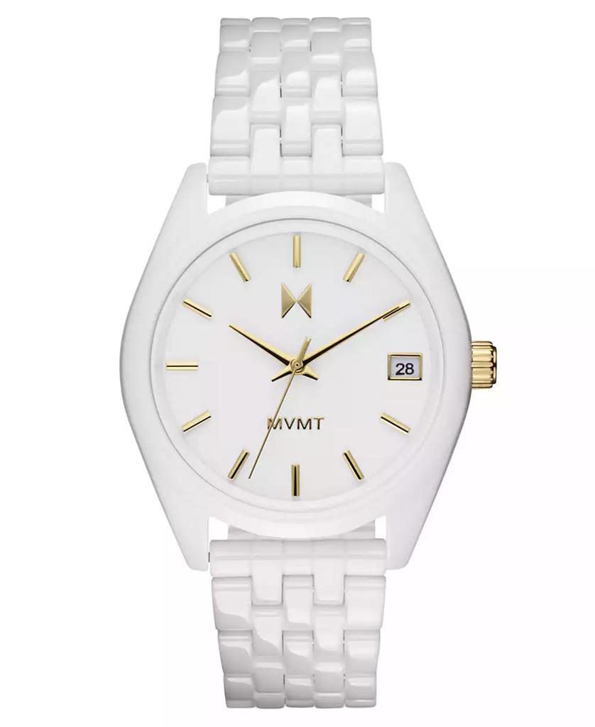 MVMT Women's Rise Boyfriend White Ceramic Bracelet Watch