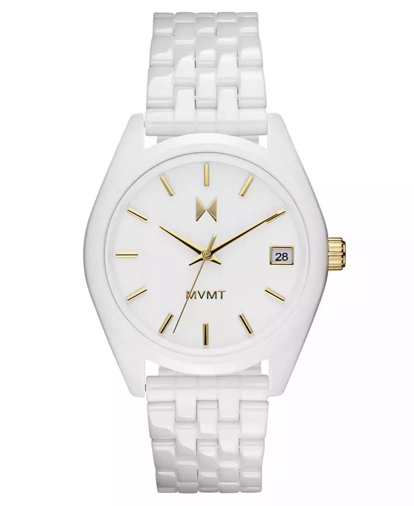 MVMT Women's Rise Boyfriend White Ceramic Bracelet Watch 1
