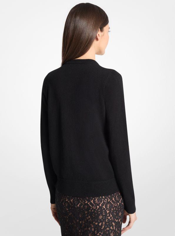 Michael Kors Floral Lace and Cashmere Cardigan