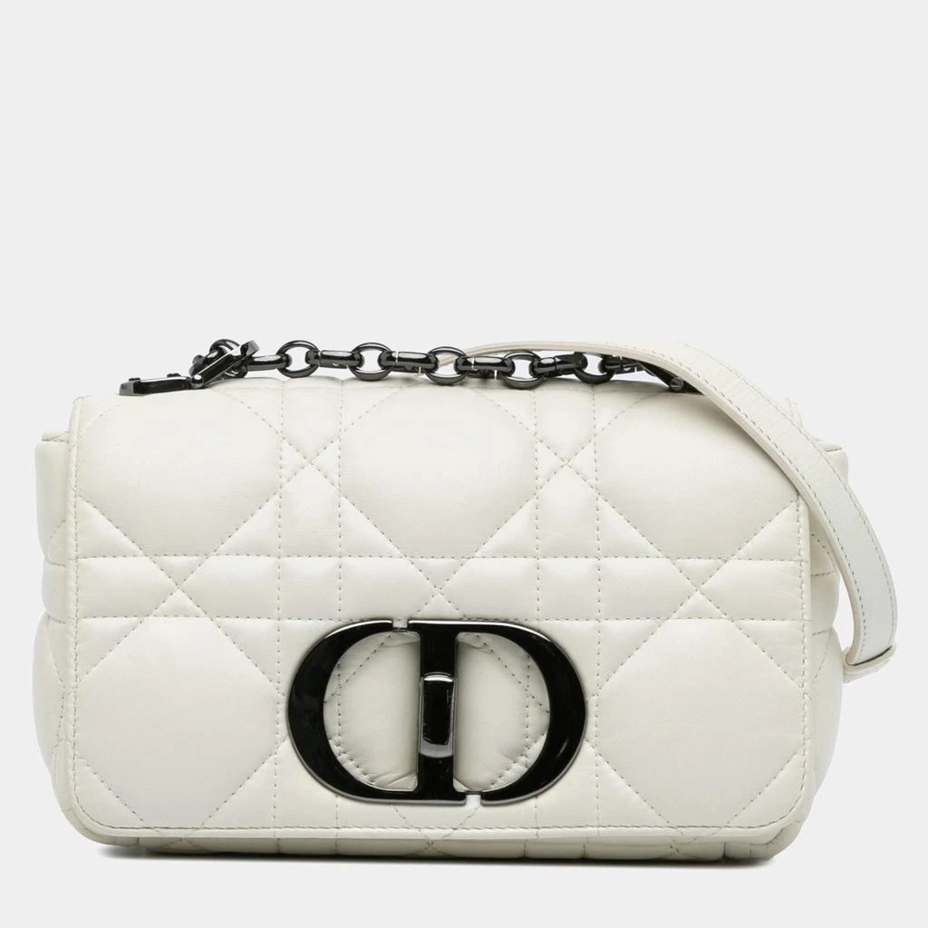 Dior Dior White Small Lambskin Macrocannage Caro Bag 1