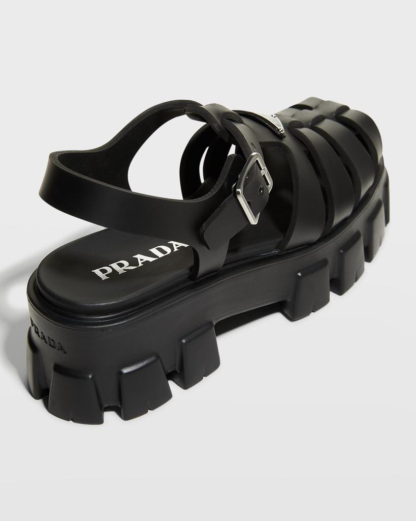 PRADA＊Rubber fisherman sandalフィッシャーマンサンダル＊送込 AUTH Prada Rubber Logo Chunky-Sole Fisherman Sandals Size 11