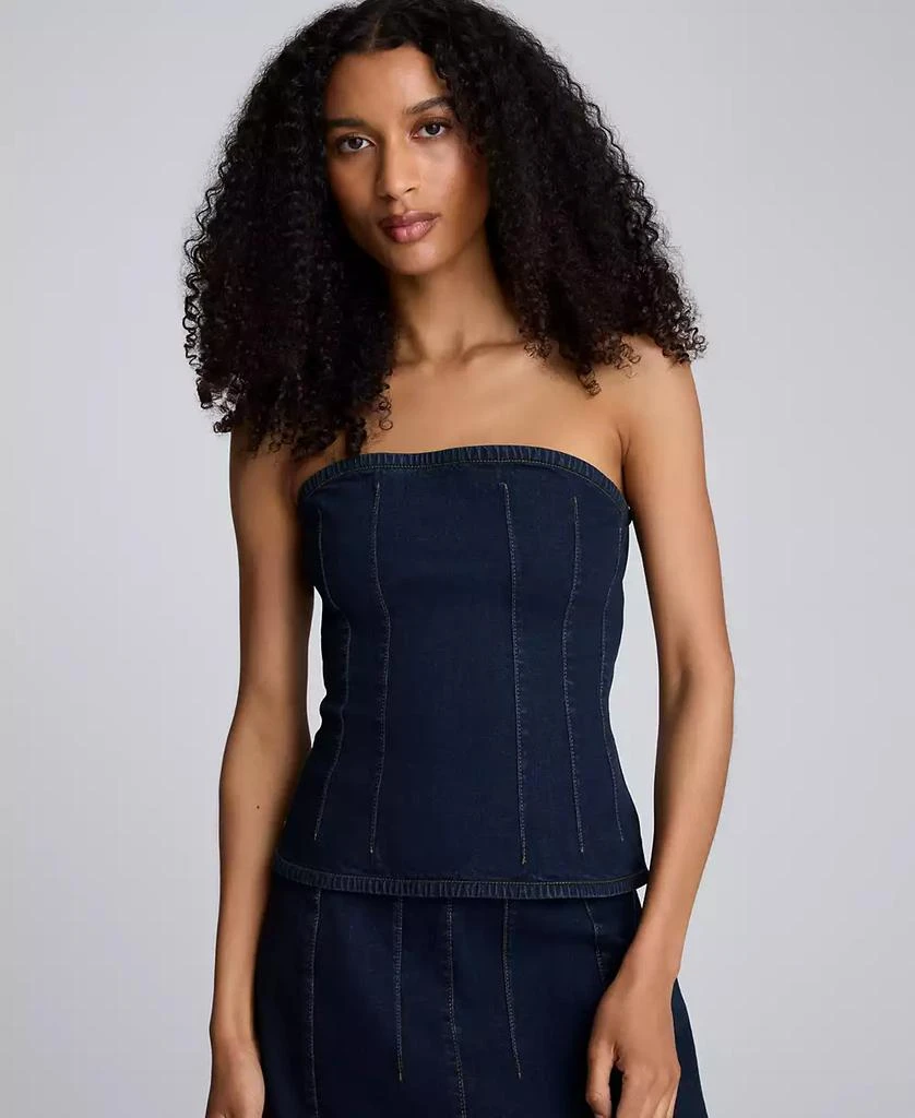 Kenneth Cole Women's Smocked Strapless Bustier Top 3