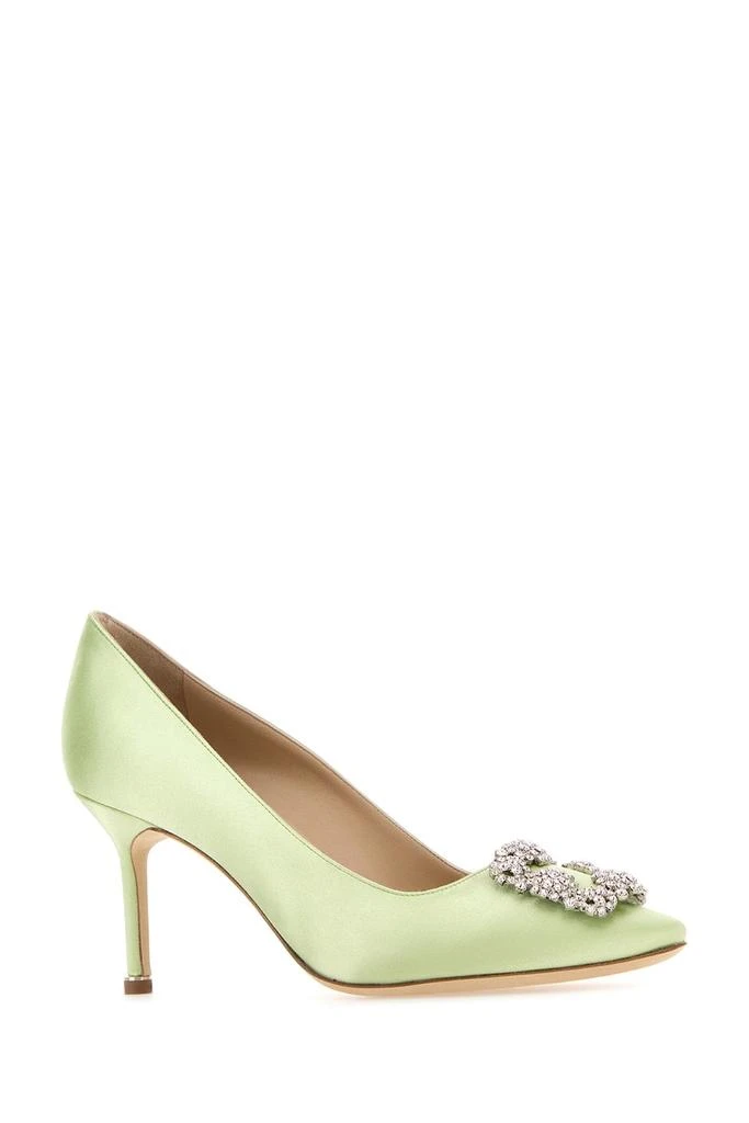 Manolo Blahnik Pastel green satin Hangisi 70 pumps 1