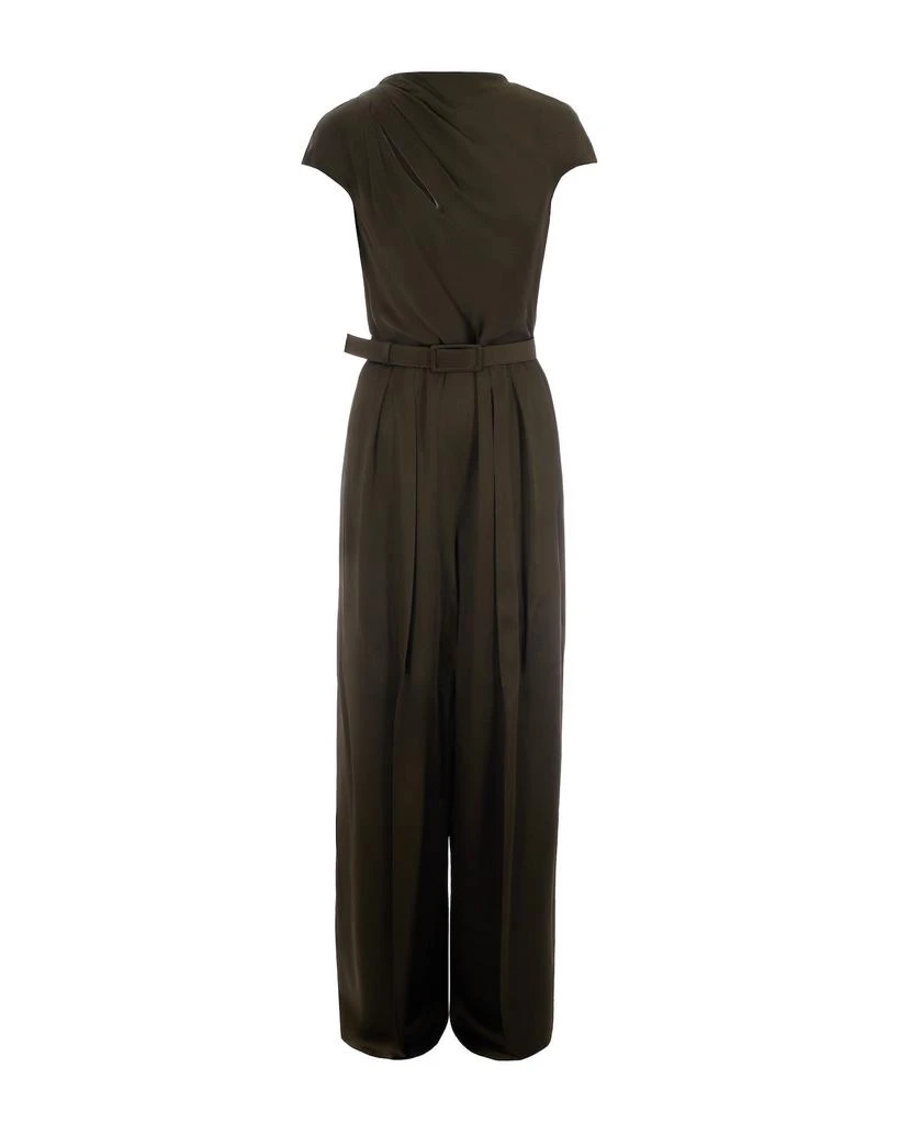 Max Mara Moss Green Envers Satin Jumpsuit 2