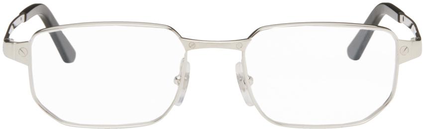 Cartier Silver Rectangular Glasses
