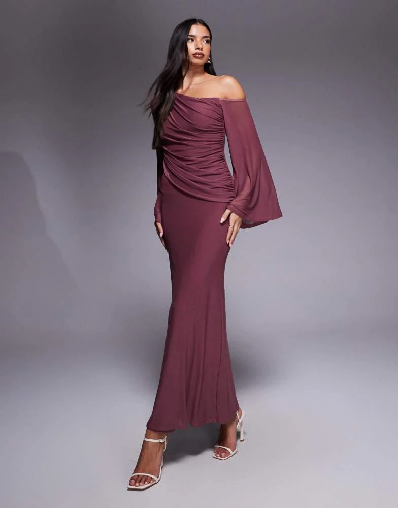 asos off shoulder maxi dress ASOS Design - Off Shoulder Bandeau Maxi Dress - Women - Polyester