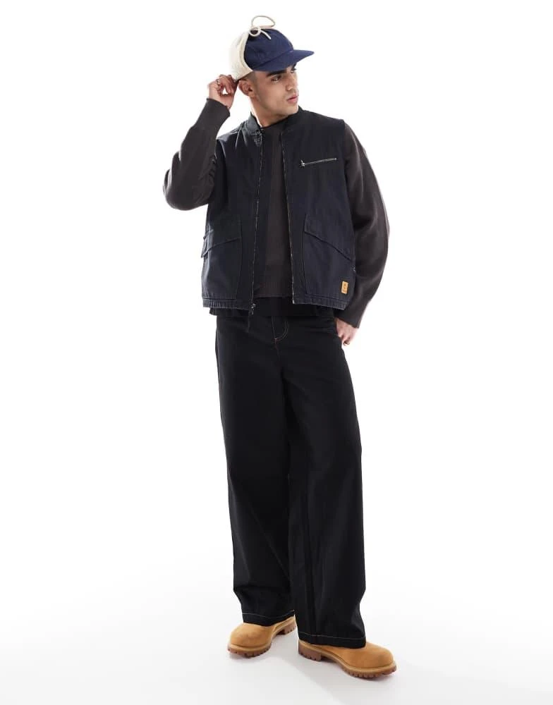 Timberland Timberland Washed canvas vest in black 2