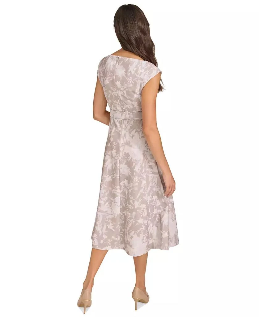 Calvin Klein Women's Belted Cap-Sleeve Midi Dress 2