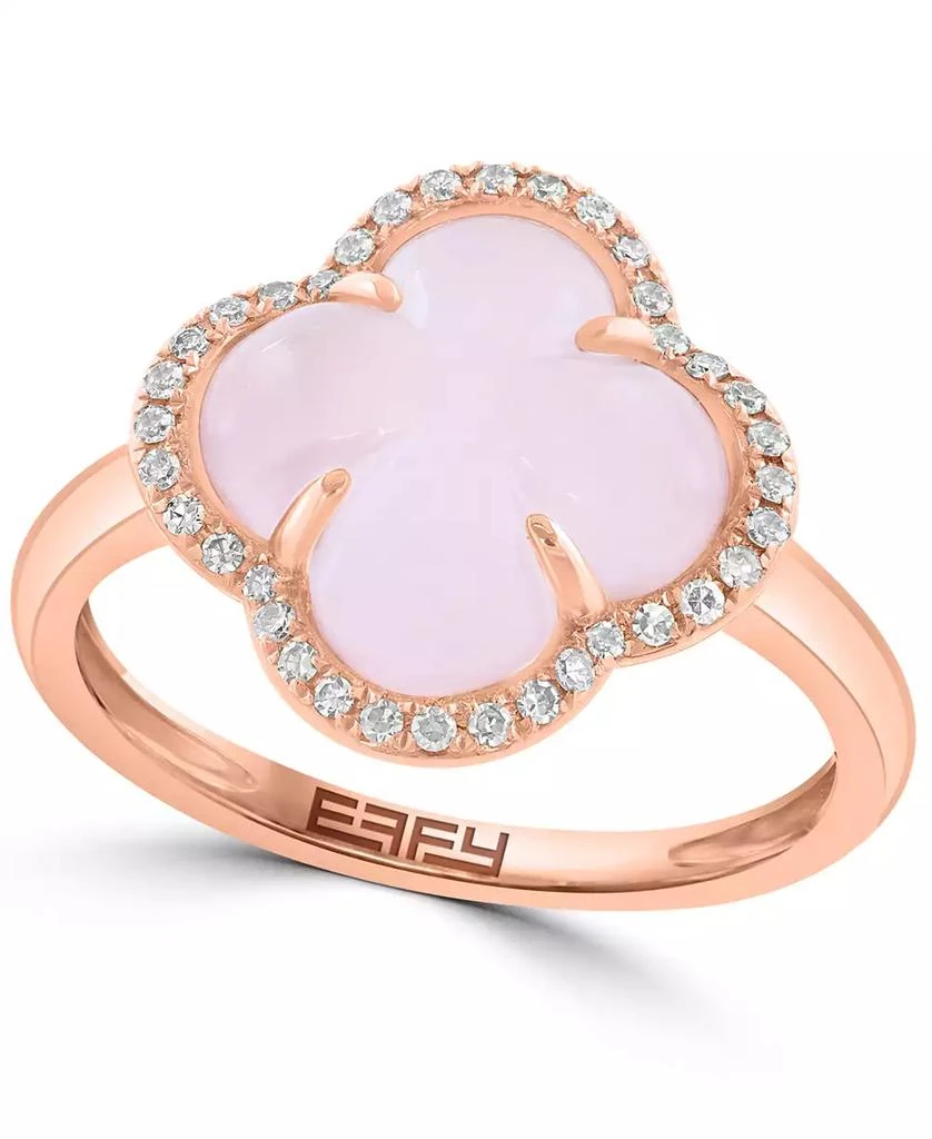 Effy Diamond (1/6 ct. t.w.) 
Pink Quartz (2-5/8 ct. t.w.) Ring in 14k Rose Gold