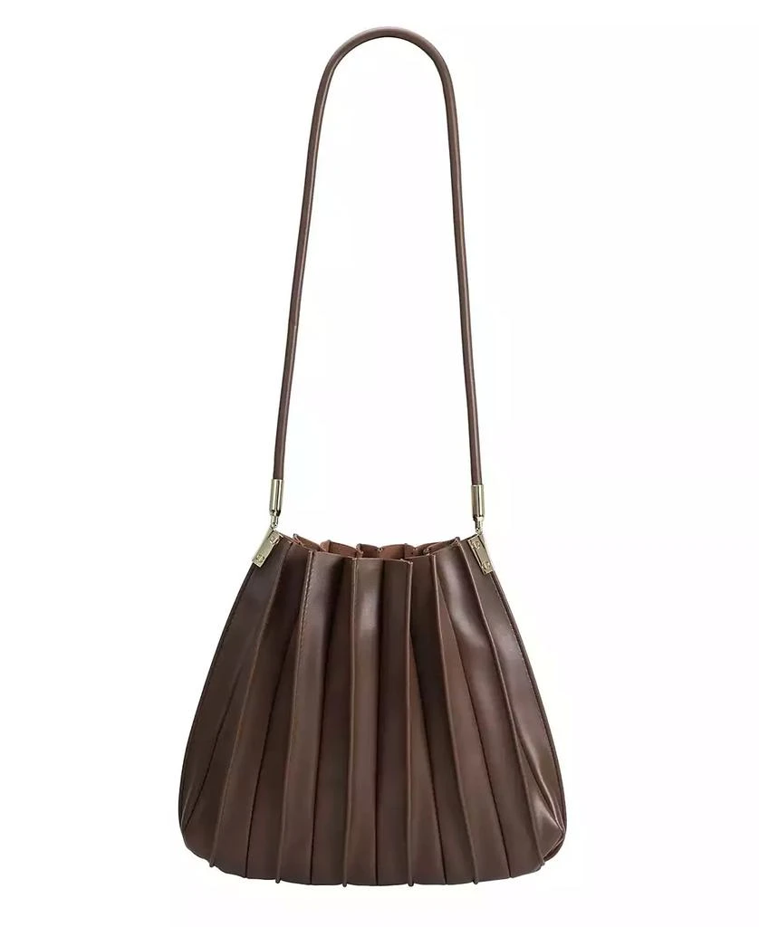Melie Bianco Carrie Pleated Faux Leather Shoulder Bag 3