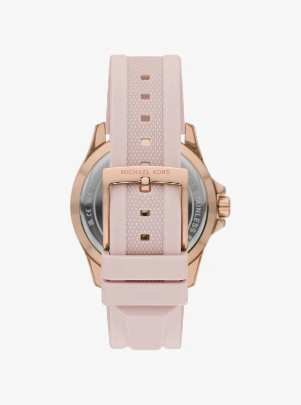 Michael Kors Oversized Everest Rose Gold-Tone and Silicone Watch 3
