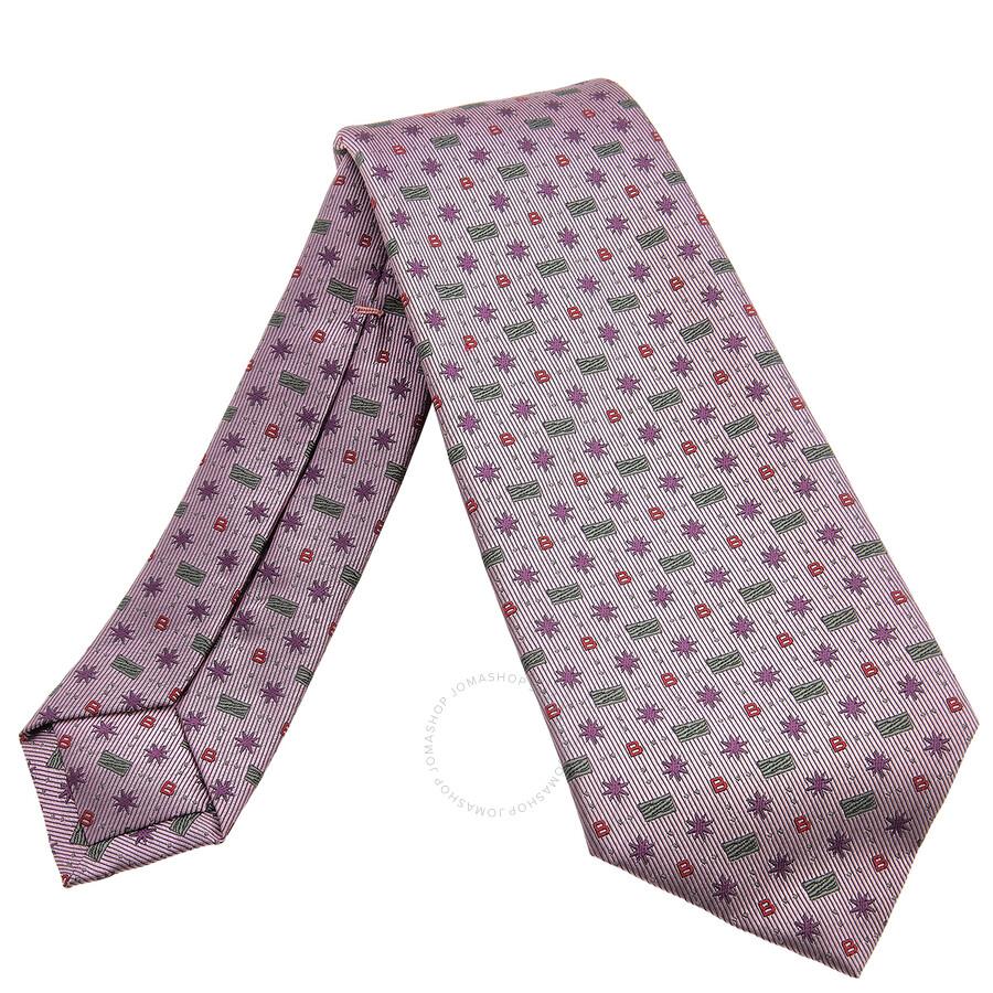 BVLGARI Logomania Logo B Stars Silk Tie