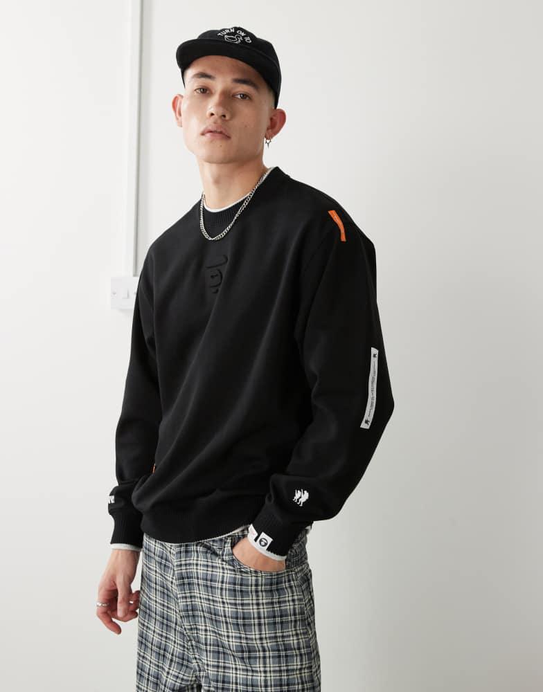 AAPE Aape By A Bathing Ape logo sweatshirt in black