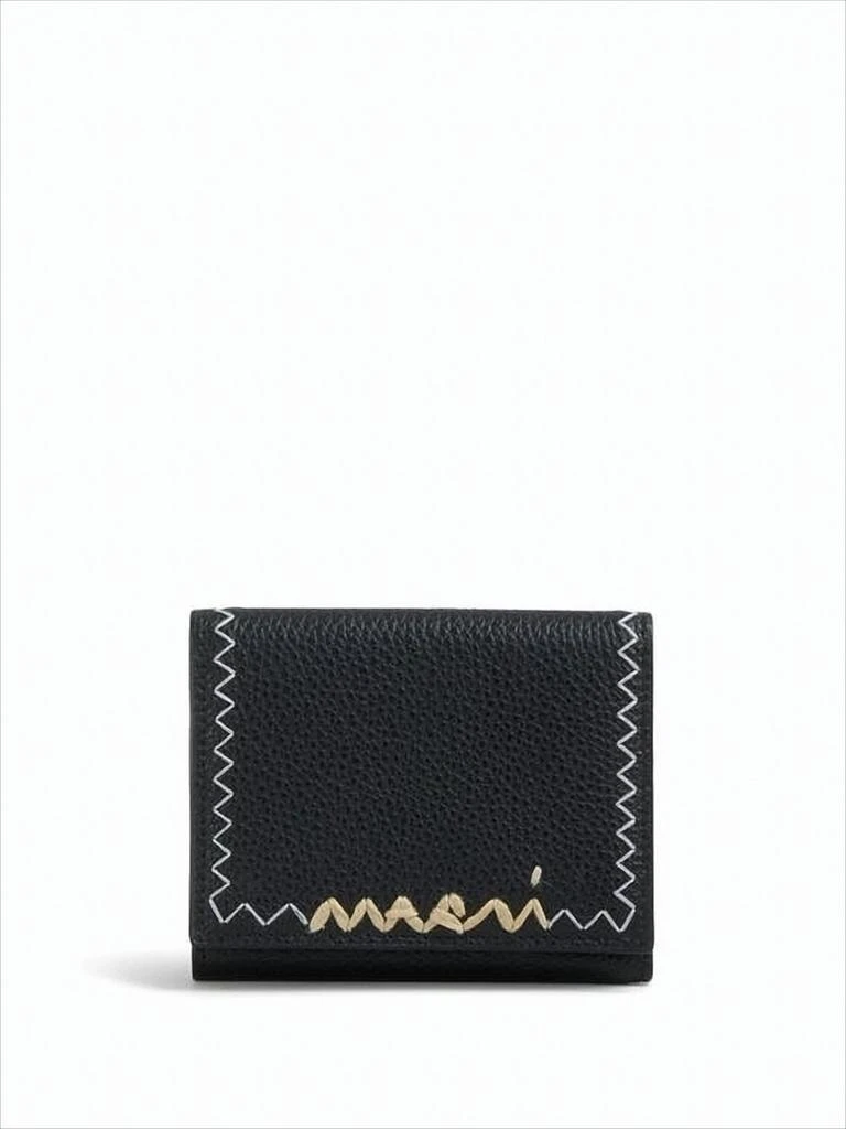 Marni Compact Black Cowhide Leather Wallet