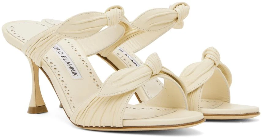 Manolo Blahnik Off-White Lollo Heeled Sandals 4