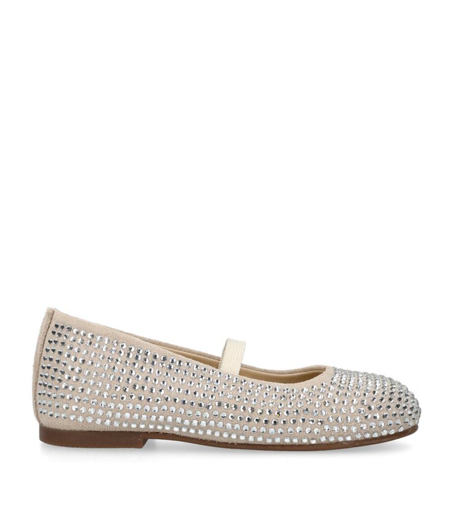Babywalker Leather Swarovski Crystal-Embellished Flats