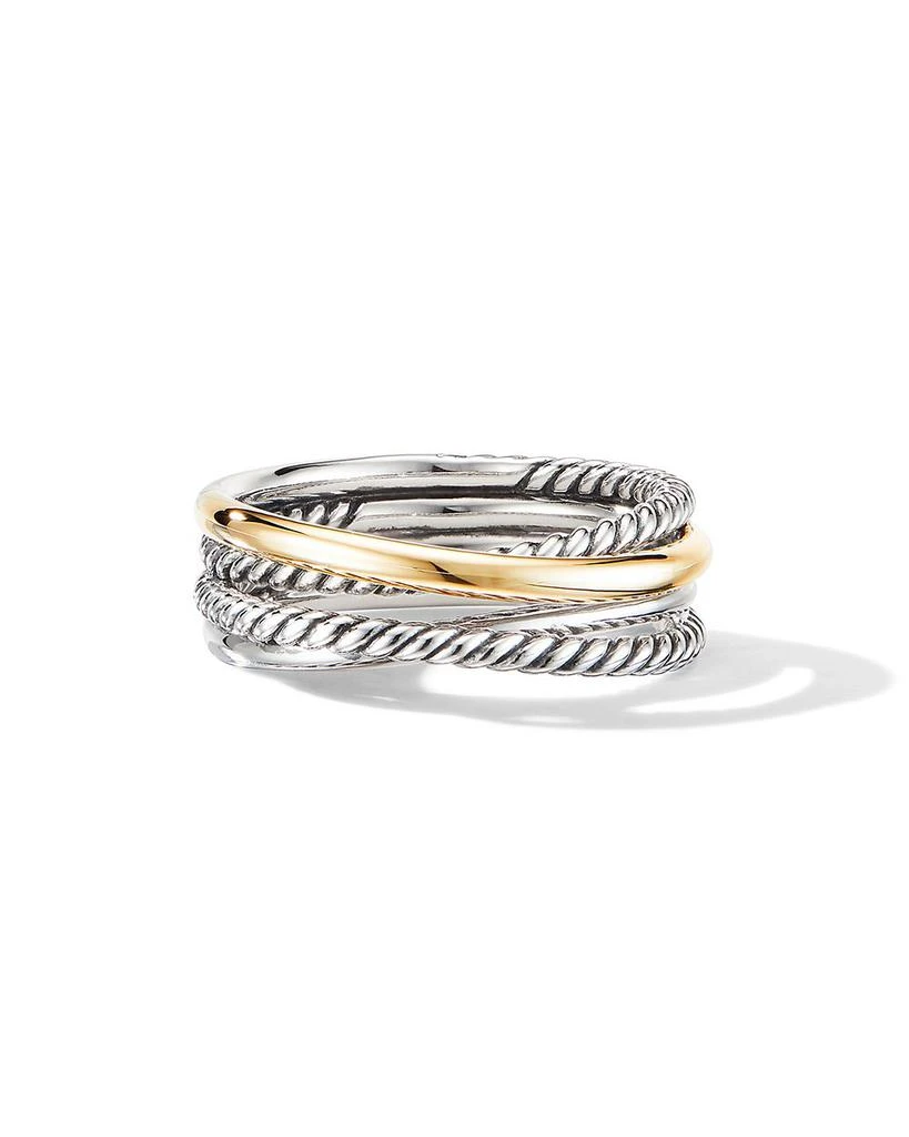 David Yurman Crossover Band Ring in Sterling Silver with 18K Yellow Gold, 6.8mm 3
