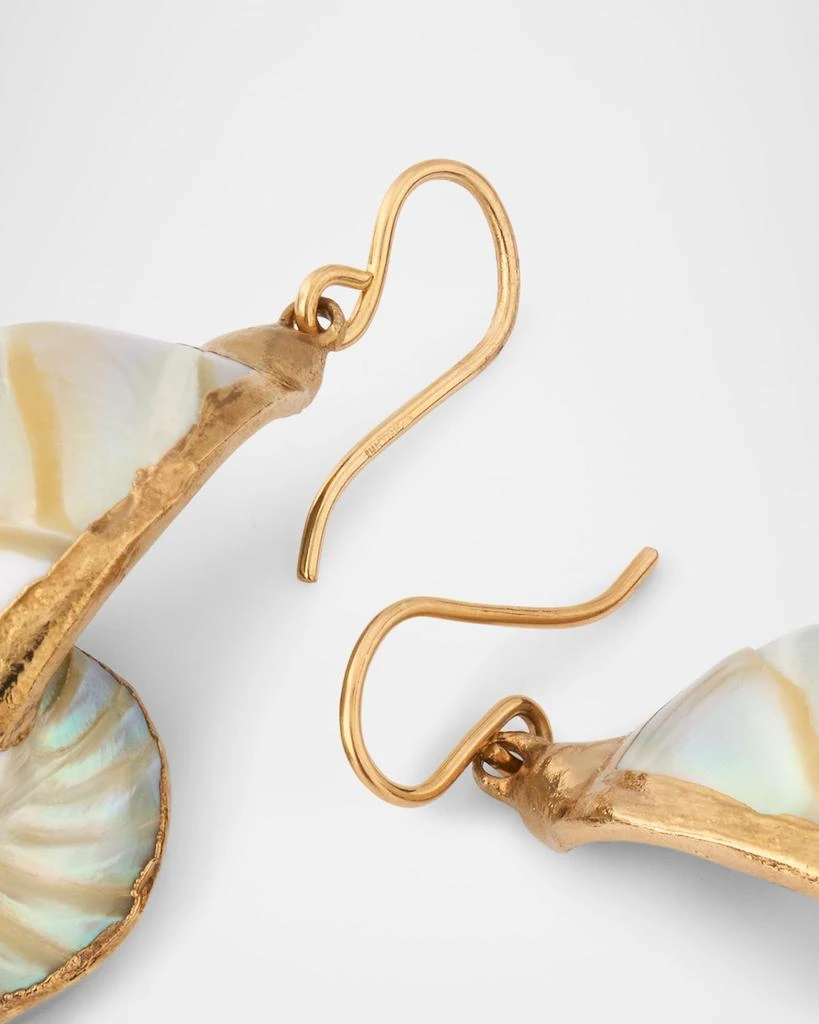 Devon Leigh White Ammonite in Gold Foil Earrings 4
