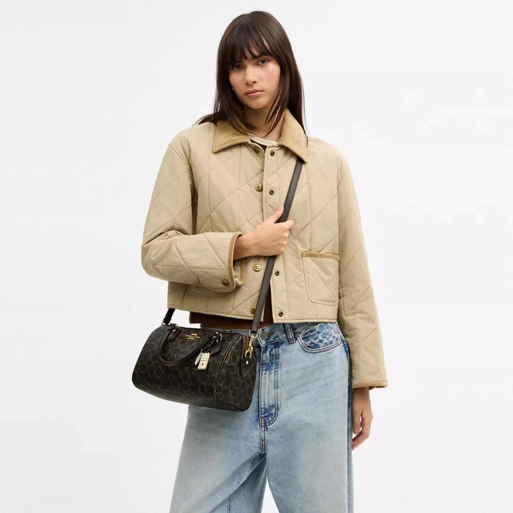 Coach Rowan Satchel Bag In Loved Signature Canvas With Charms 2