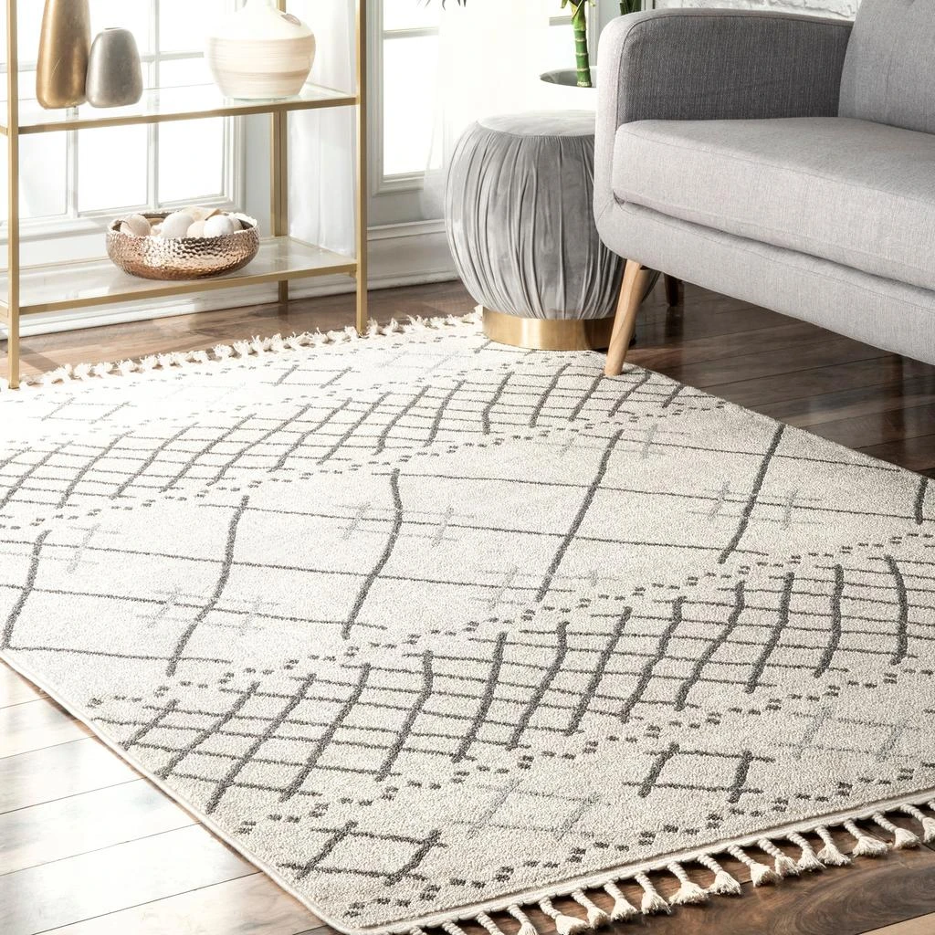 nuLOOM Alara Modern Trellis Tassel Area Rug 1