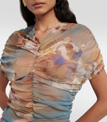 Balmain Printed tulle minidress 4