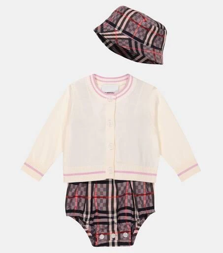 Burberry Baby cardigan, bodysuit and hat set 2