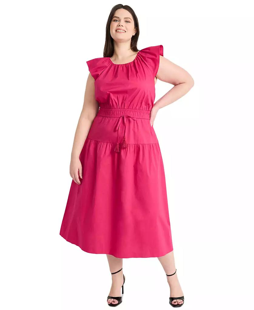 Maggy London Plus Size Cinched-Waist Midi Dress
