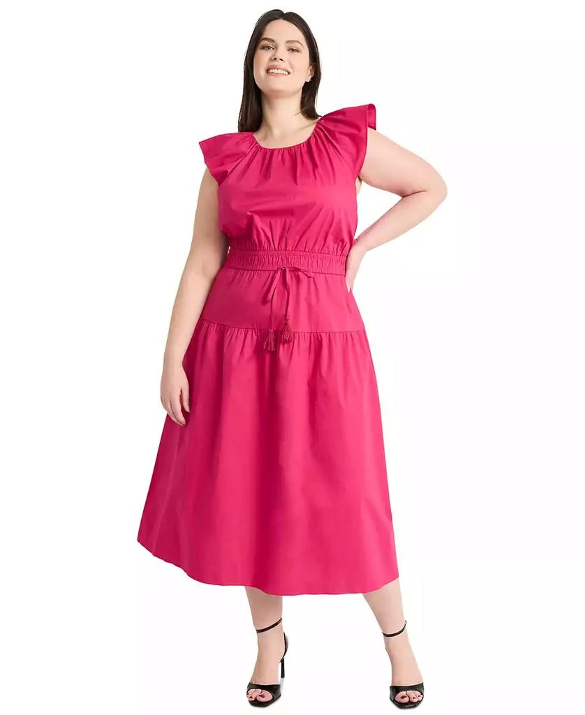 Maggy London Plus Size Cinched-Waist Midi Dress 1