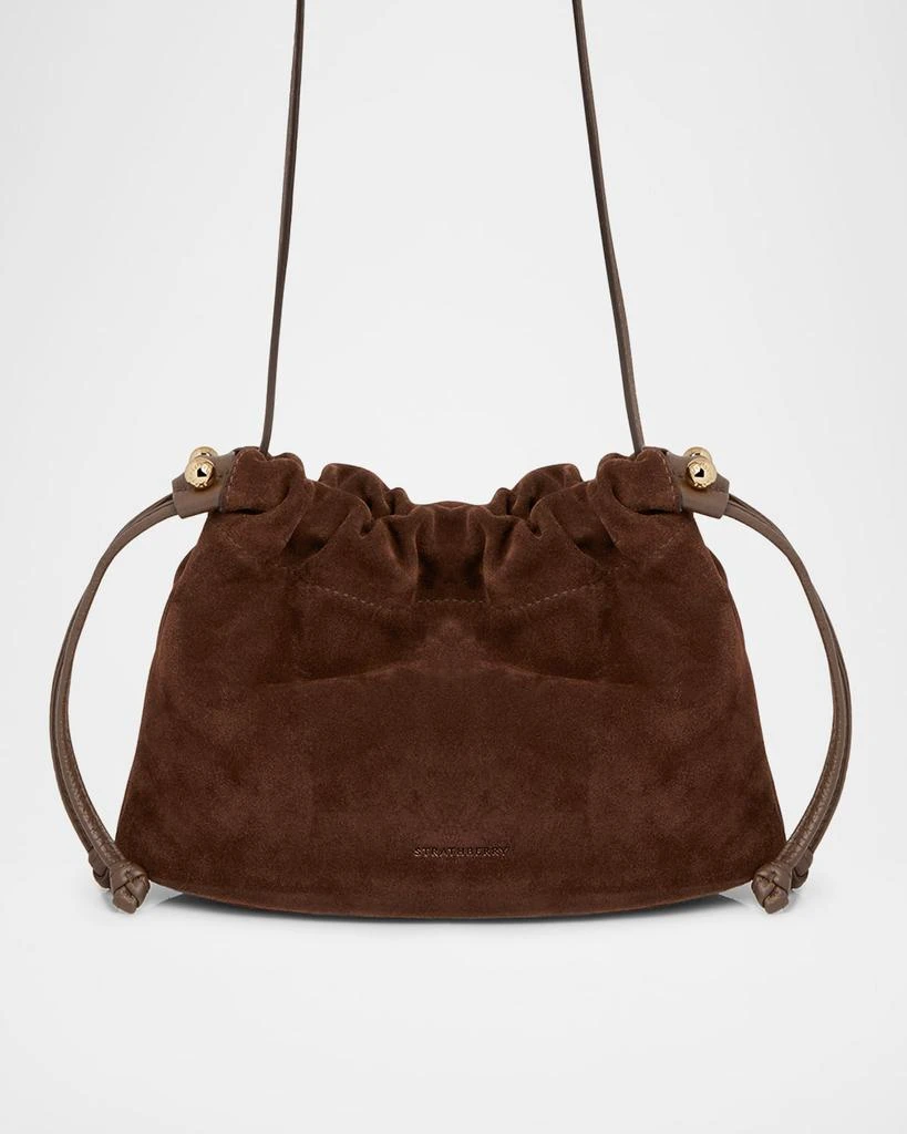Strathberry Charlotte Suede Drawstring Crossbody Bag 1