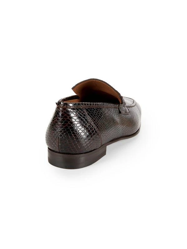 Mezlan Embossed Croc Leather Bit Loafers 3