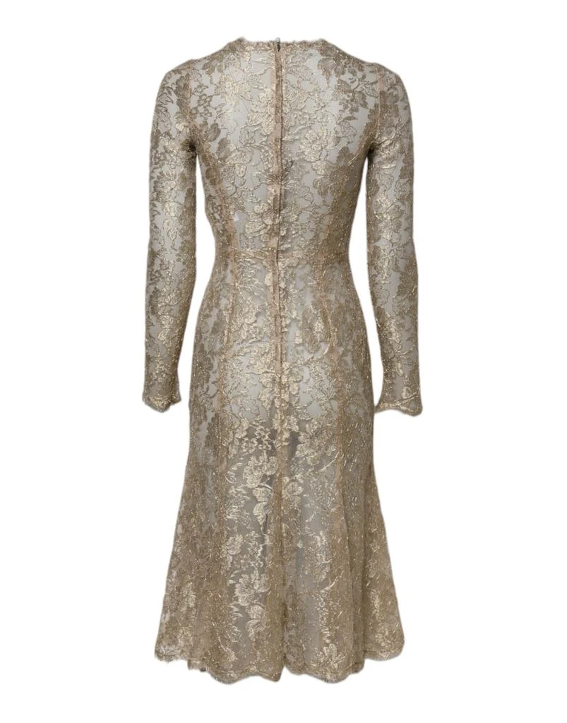Dolce & Gabbana Floral Lace Long Sleeves Fit & Flare Women's Dress 2