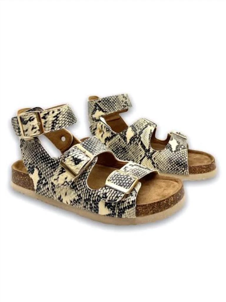 Outwoods Bork 72 Sandal In Beige Snake 1