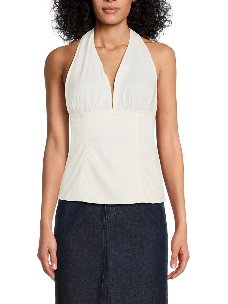 WeWoreWhat Stretch-Cotton Halter Corset Top